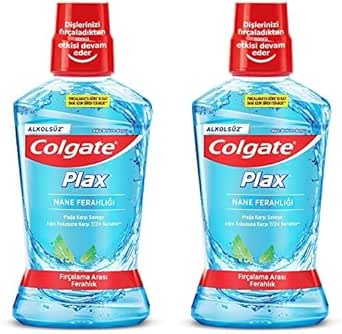Colgate Plax Nane Ferahlığı Plağa Karşı Alkolsüz Ağız Bakım Suyu 500 mL 2li paket