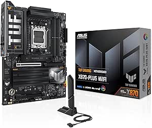 ASUS TUF GAMING X870-PLUS WIFI AMD X870 AM5 DDR5 8000 HDMI 2xUSB4 4x M2 USB3.2 WiFi 7 + BT AURA RGB 2.5Gbit LAN ATX 16+2+1(80A) Güç Aşamaları, Çift USB4, 4 x M.2 slots Anakart