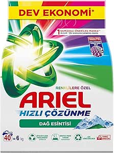 Ariel Dağ Esintisi Renklilere Özel 6 kg Hızlı Çözünme Toz Çamaşır Deterjanı