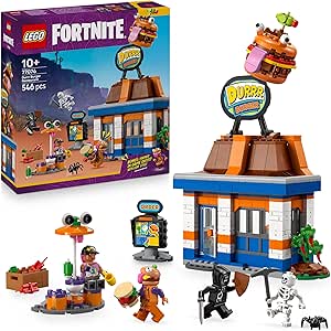 LEGO Fortnite Durrr Burger Restoranı 77076-10 Yaş Üzeri Çocuklar için Bronz Bombacı, Burger Bey, Ruh Emici ve İskelet Minifigürleri İçeren Video Oyunu Temalı Yaratıcı Oyuncak Yapım Seti (546 Parça)