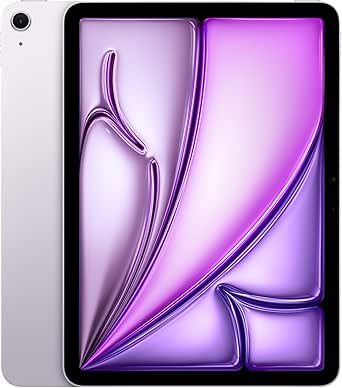 Apple M3 çipli 11 inç iPad Air: Liquid Retina Ekran, 512 GB, 12 MP Ön/Arka Kamera, Wi-Fi 6E, Touch ID, Tüm Gün Süren Pil Ömrü — Mor