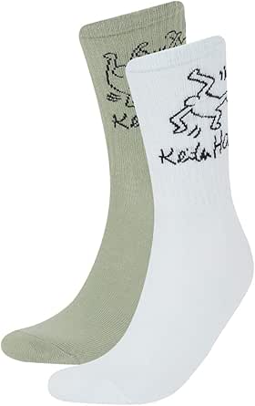 DeFacto Erkek Keith Haring 2’li Pamuklu Uzun Çorap