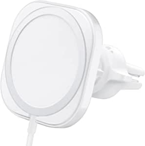 Spigen MagFit Araç Tutucu AirVent MagSafe Şarj Aleti iPhone 15 / 14 / 13 / 12 Serisi ile Uyumlu (MagSafe Dahil Değildir) White – ACP03163