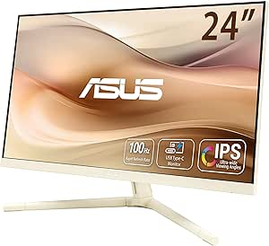 ASUS Eye Care VU249CFE-M 24 inç Monitör (Full HD, 100 Hz, Adaptif Senkronizasyon, 15 Watt Güç Dağıtımı, DP Eski Modlu USB-C, HDMI, Mavi Işık Filtresi, Kalan Hatırlatma, Yulaf Sütü
