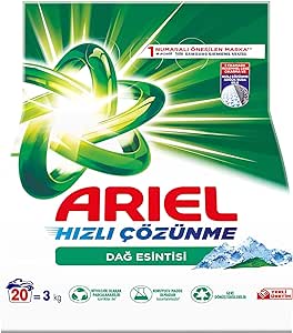 Ariel Dağ Esintisi 3 Kg Hızlı Çözünme Toz Çamaşır Deterjanı