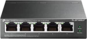 TP-Link TL-SF1005LP, 5-Port 10/100Mbps Desktop Switch with 4-Port PoE
