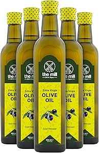 The Mill Natürel Sızma Zeytinyağı 500 ml Cam Şişe (5’li Paket) – Soğuk Sıkım – %100 Doğal – Uluslararası Lezzet Enstitüsü 2021/2022/2023 Yılı Üstün 3 Yıldız Lezzet Ödülü – Salata ve Yemeklere Uygun – Asitlik ≤%0,8 – Veganlara Uygun