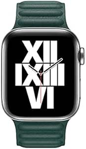 Zore ​​​Apple İle Uyumlu Watch 44mm KRD-34 Deri Kordon Koyu Yeşil