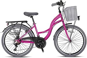 Geroni SIRIO – 24″ City Bike – 21 Vites – V.B. – Fuşya-Gri – Shimano