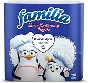 Familia Hazır Katlanmış Tek Katlı Peçete Tek Katlı 100 Adet
