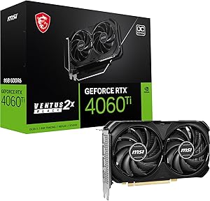 MSI VGA GEFORCE RTX 4060 TI VENTUS 2X BLACK 8G OC RTX4060TI 8GB GDDR6 128B DX12 PCIE 4.0 X16 (3XDP 1XHDMI) Ekran Kartı