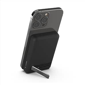 Belkin 5000mAh Manyetik Kablosuz Güç Bankası, MagSafe Uyumlu Taşınabilir Power Bank, 7.5W Çıkış ve 10W Girişli Batarya, Standlı, iPhone 15, 14, 13, 12 ile Uyumlu – Siyah