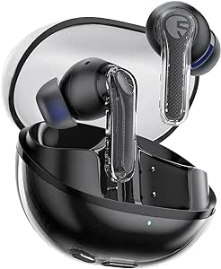 SoundPEATS Clear Siyah Bluetooth Kulaklık, Kablosuz Kulak içi Kulaklık, Bluetooth 5.3, 40 Saat Oynatma Süresi, 12 mm Sürücü ve ENC’li çift Mikrofon, Net Aramalar, Oyun Modu, Uygulama Kontrolü