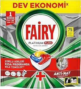 Fairy Platinum Plus Bulaşık Makinesi Deterjanı Kapsülü/Tableti 75 Yıkama Limon Kokulu Özel Tasarım