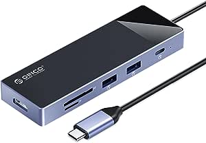 Orico Type-C PD100W 4K 30Hz HDMI SD TF 5Gbps Type-C 4 USB-A Portlu Hub Çoklayıcı