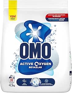 Omo Active Oxygen Toz Çamaşır Deterjanı Beyazlar için, 4.5 Kg