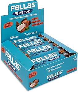 Fellas Meyve Bar, Chialı ve Hindistan Cevizli, 40gr x 12 Adet