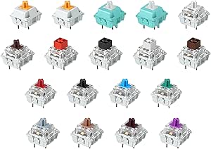 Glorious Gaming 18 x klavye anahtarı deneme paketi – 6 x Gateron | 8 x Kailh | 4 x Glorious şalter, 4 çeşit O halka amortisör (toplam 20 O halkası), tüm GMMK/MX klavyeler için uygundur…