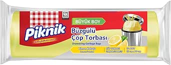 Ernet Çöp Torbası Büzgülü Büyük 15’li Limon 2100