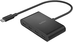 Belkin CONNECT USB-C™ to 4-Port USB-C Hub, Multiport Adaptör 4 USB-C 3.2 Gen2 Ports & 100W PD , Max 10Gbps Yüksek Hızlı Data Transferi (MacBook, iPad, Chromebook, PC için uyumlu)