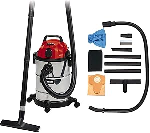Einhell Islak/Kuru Endüstriyel Süpürge TC-VC 1820 SA (1250 Watt, 20L paslanmaz çelik tank, üfleme bağlantısı, aksesuar tutucu, hortum, başlık ve filtre dahil) – 2342425