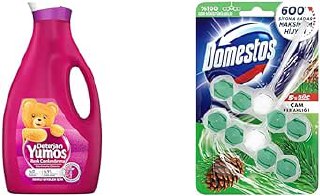 Yumoş Sıvı Bakım Çamaşır Deterjanı Renkli Giysiler, 2520 ml(1) Domestos WC Blok 5’li Güç Çam Ferahlığı 600 Sifona Kadar Güçlü Temizlik 110 gr İkili Paket(2)