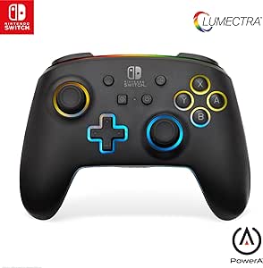 PowerA Enhanced Wireless Controller for Nintendo Switch with Lumectra, wireless video game controller, gaming controller, officially licensed, RGB controlle