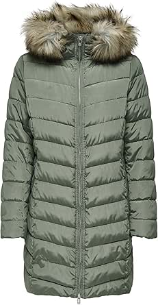 ONLY ONLELLAN QUILT HOOD FUR COAT LIFE CC OTW Dış Giyim Kadın