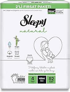 Sleepy Natural 2’li Fırsat Paketi Külot Bez 4 Numara Maxi 82 Adet
