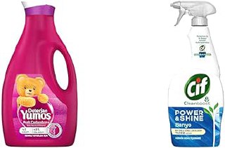 Yumoş Sıvı Bakım Çamaşır Deterjanı Renkli Giysiler, 2520 ml(1) Cif Power Shine Cleanboost Sprey Temizleyici Banyo İçin Temizleyici ve Kireç Çözücü 750 ML(2)