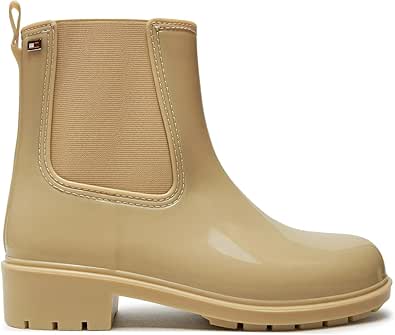 Tommy Hilfiger Kadın FLAG RAINBOOT Yürüyüş Botu, Bej, 40 EU