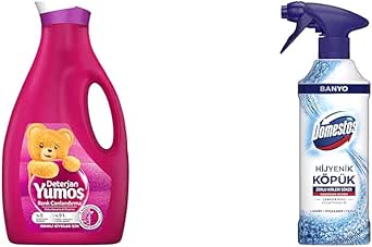 Yumoş Sıvı Bakım Çamaşır Deterjanı Renkli Giysiler, 2520 ml(1) Domestos Banyo Kutup Ferahlığı Hijyenik Köpük Sprey Çamaşır Suyu 450 mL(2)