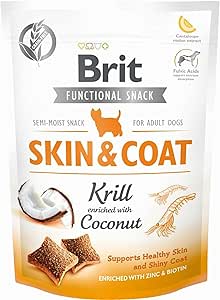 Brit Care Functional Snack, Parlak Tüyler Ve Sağlık Cilt İçin, Tahılsız, Kril Ve Hindistan Cevizli, Fonksiyonel Yetişkin Köpek Ödülü, 150 g