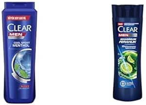 Clear Men Erkek Şampuan Cool Sport Menthol Kepeğe Karşı Etkili 600 ml ve Clear Men Kepeğe Karşı Etkili Şampuan Maksimum Ferahlık 350 ml