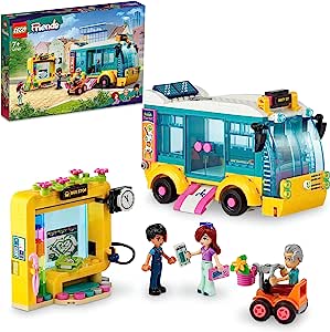 LEGO Friends Heartlake City Otobüsü 41759 – 7 Yaş ve Üzeri Çocuklar için Otobüs Durağı ve 3 Karakterle Oyun Oynamayı Teşvik Eden Eğlenceli Yapım Seti, Yaratıcı Hediye Fikri (480 Parça)