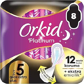 Orkid Platinum Gece Ekstra Plus (Boy 5) 8 Adet Hijyenik Ped