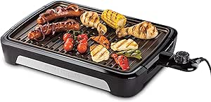 George Foreman Bbq Smokeless Izgara, Masa Üstü, Bulaşık Makinesinde Yıkanabilir, Yağ Damlama Tepsisi ve Dikey Depolama Dahil Düşük Dumanlı Kapalı Barbekü, 25850-56