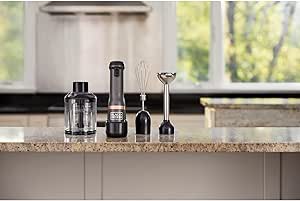 Black + Decker BCKM1013KG-QW Kitchen Wand 3 Parça Şarjlı, Kablosuz El Blender Seti, Gri