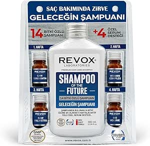 Revox Bitkisel Şampuan Ve Aktif Özlü 4 Adet Özel Destek Serumu Saç Bakım Seti Geleceğin Şampuanı