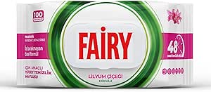 Fairy Çok Amaçlı Yüzey Temizlik Havlusu 100 Yaprak | Lilyum Çiçeği | Beyaz Sirke & Karbonat | 48 Saat Temizlik Etkili | İz Bırakmayan Formül