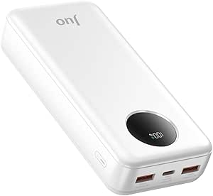 Juo 20000mAh 22.5W Dijital Led Ekranlı Taşınabilir Hızlı Şarj Cihazı Powerbank Beyaz