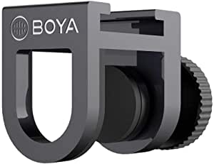 Boya BY-C12 Telefon Mini Aksesuar Bağlantı Aparatı, Siyah