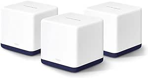 Mercusys Halo H50G(3-pack), AC1900Mbps, Dual-Band, Gigabit Portları, 100’e Kadar Cihaz Bağlanabilir, 550 m²’ye Kadar Kapsama, Akıllı Bağlantı, Mobil Uygulama ile Kolay Kurulum, Wi-Fi 5 Mesh Sistemi