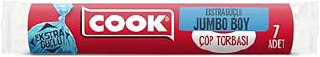 Cook Ekstra Kalın Çöp Torbası, Jumbo Boy 80 x 110 cm (7 Adet/Rulo)