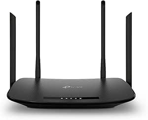 TP-Link Archer VR300, AC1200 Mbps, 4 Ethernet Portu ve 4 Harici Anten, Tether Uygulaması ile Kolay Kurulum, Dual-Band Fiber Destekli Wi-Fi 5 VDSL/ADSL Modem Router