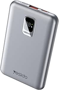 YESIDO 10.000 mAh 22.5W Dijital Göstergeli USB3.0 PD Hızlı Şarj Powerbank