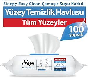 Sleepy Easy Clean Çamaşır Suyu Katkılı Yüzey Temizlik Havlusu&Mendili 100 Yaprak