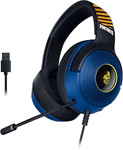 Razer Kraken V3 X – Fortnite Edition Kablolu USB oyun kulaklığı (ultra hafif kulaklık, 40mm TriForce hoparlörler, HyperClear mikrofon, RGB) Fortnite