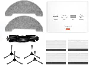 Ultenic D5s Pro Aksesuar Kiti, 11 Parça (4 Yan fırça + 4 HEPA filtre + 2 Mikrofiber paspas bezi + 1 Rulo fırça)