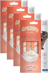 M-PETS Creamy Somon Balıklı Kedi Ödülü, 4x15gr